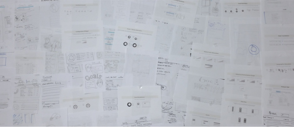 Detail of interaction design for the financial application.