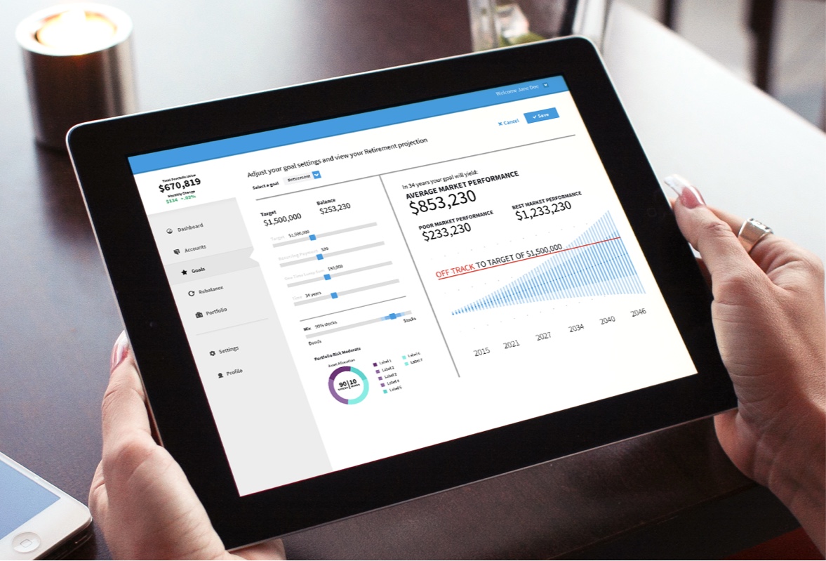 Tablet view of the application.