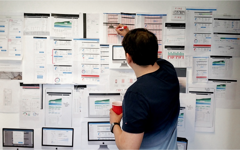 Close up of a financial application dashboard.