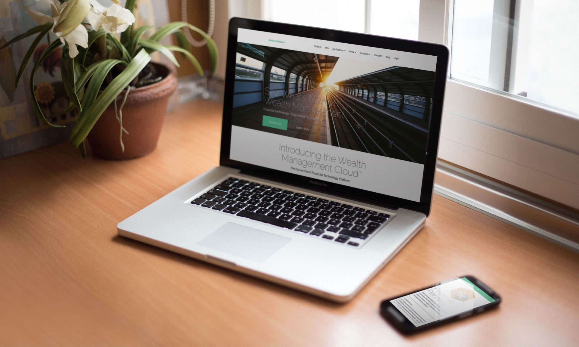 A wide view of the web application design.