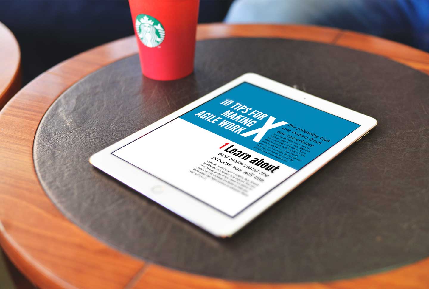 Tablet displaying the CivicActions guide.