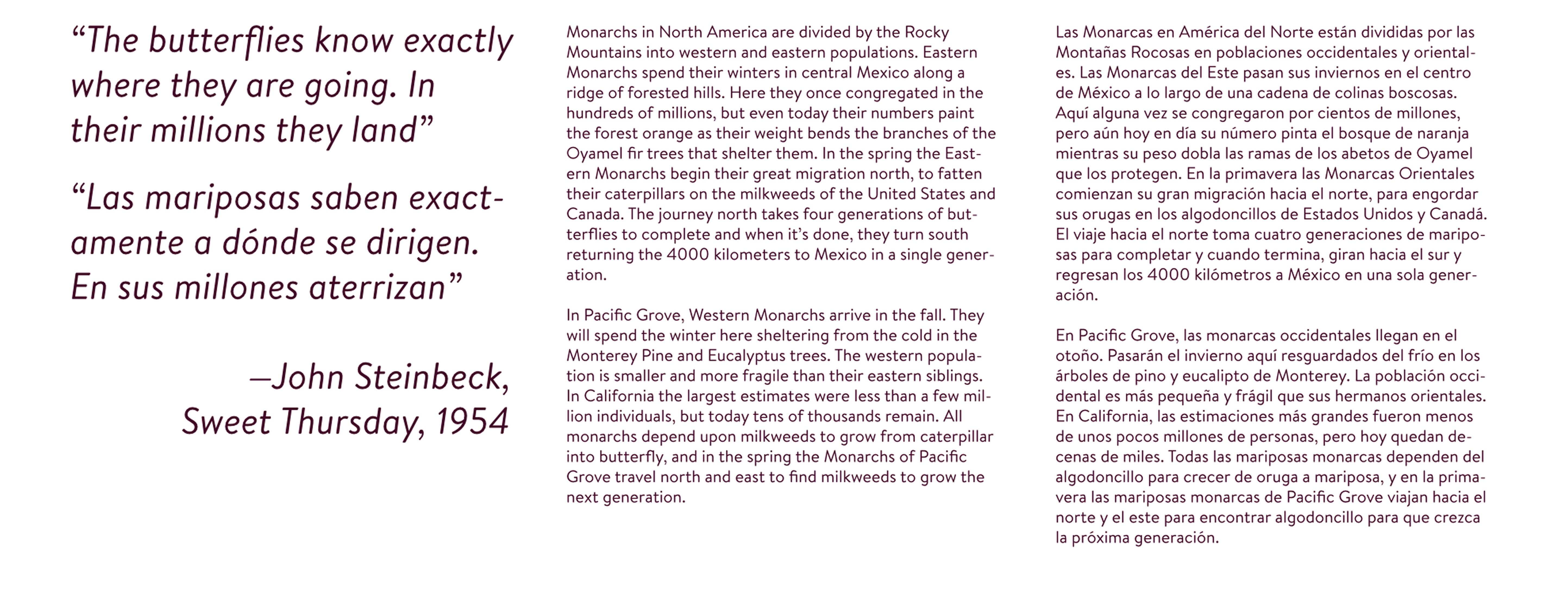 Sample placard from the exhibit, showing some of the writing and design for the museum.