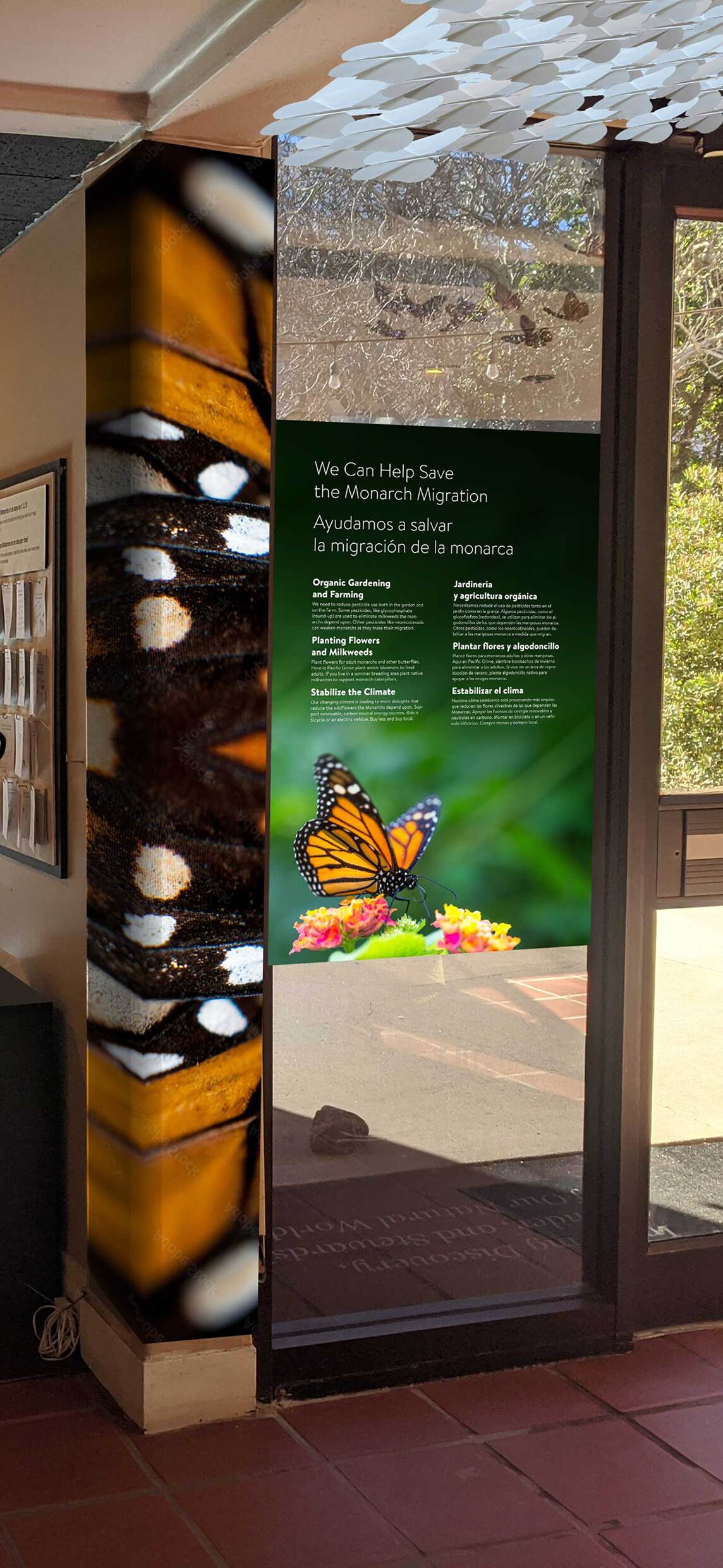 Mockups like this one of the doorway / pillar for the exhibit helps align stakeholders.